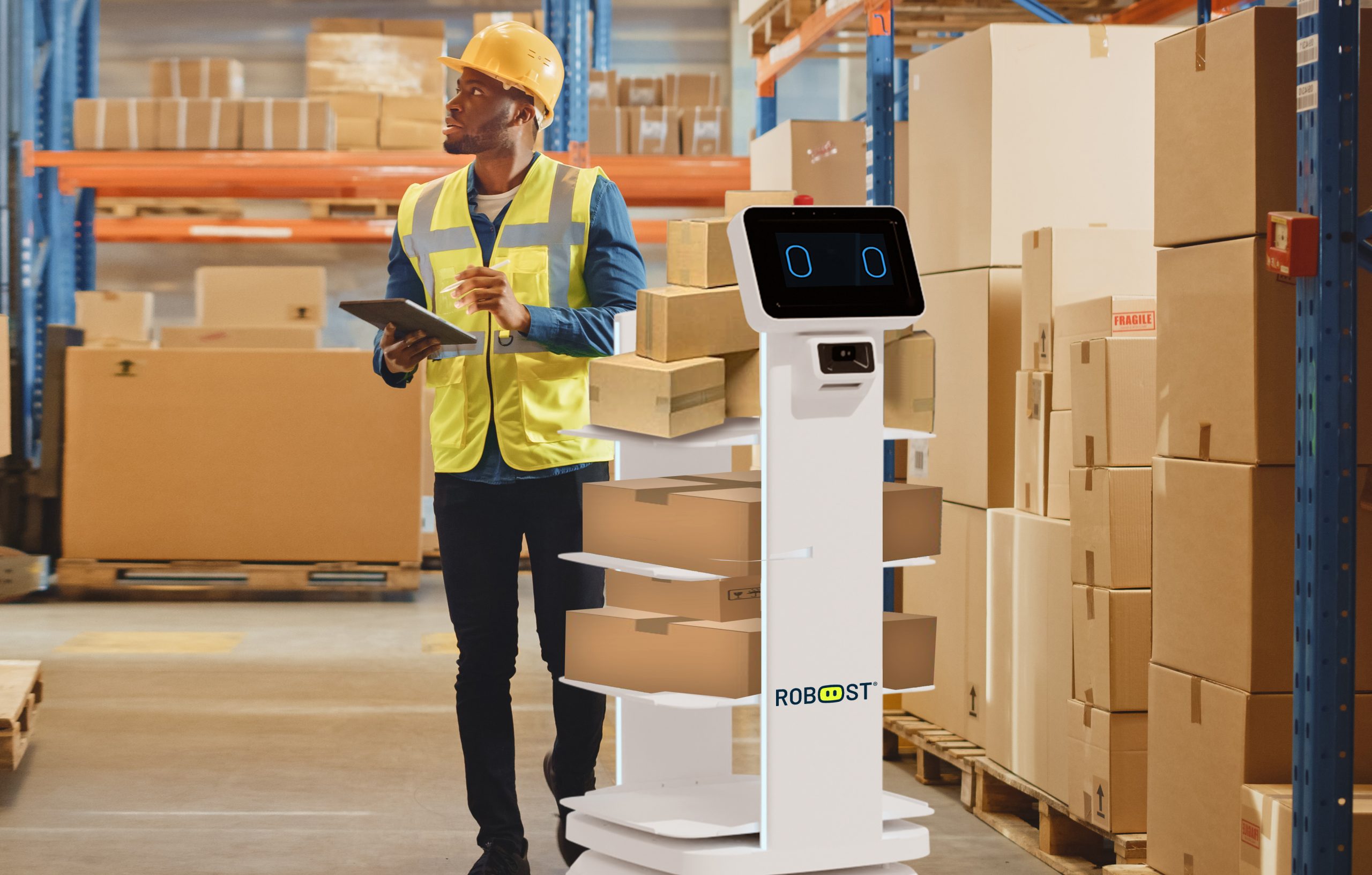 Shift logistica magazzino con operaio
